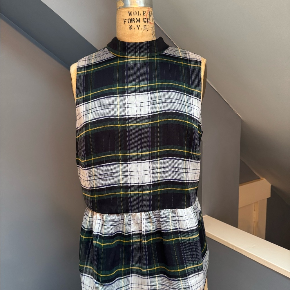 J Crew sleeveless tartan top. Perfect condition!